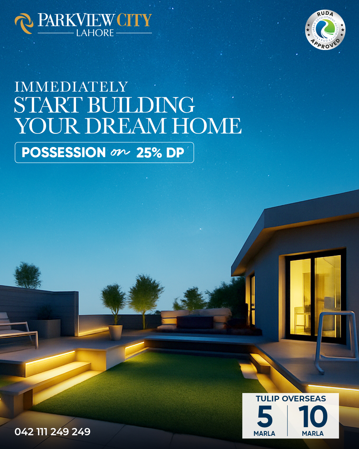 Start building your dream home today at ParkView City Lahore!
